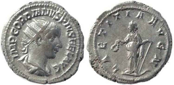 Gordian III 238-244AD silver antoninianus - LAETITIA AVG N