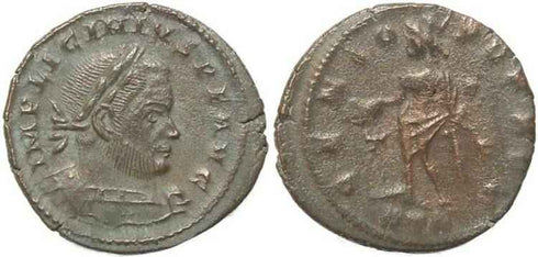 Ancient Roman coin of Licinius I - GENIO POP ROM - Treveri Mint
