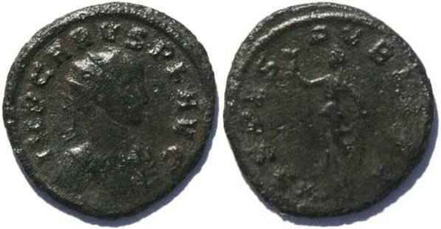 Carus 282-283AD Antoninianus, Spes walking holding flower