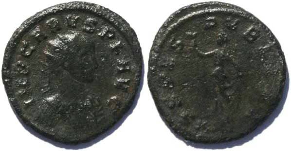 Carus 282-283AD Antoninianus, Spes walking holding flower