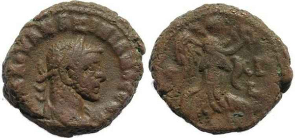 Anicent Roman coin of the Emperor Maximianus with Nike