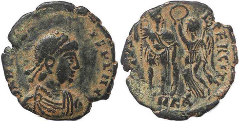 Roman coin of Arcadius - VIRTVS EXERCITI - Cyzicus