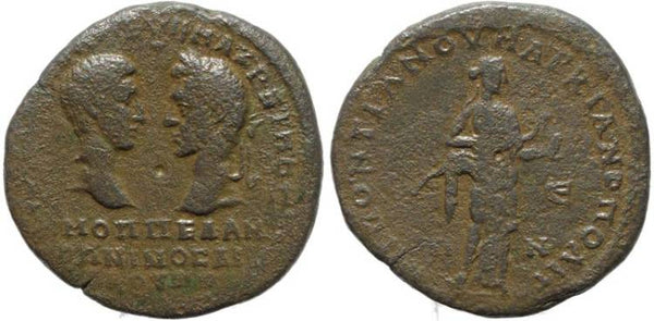 Macrinus and Diadumenian AE 26 Assaria of Markianopolis, Moesia Inf. Magistrate P. Furius Pontianus.