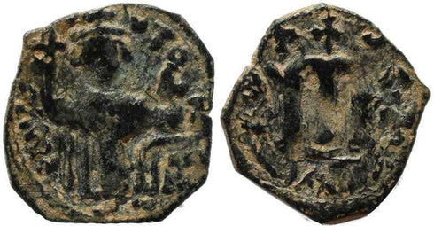 Byzantine coin of Constans II 641-668 AD Ae follis