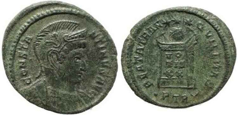 Roman coin of Constantine I - BEATA TRANQVILLITAS - Treveri