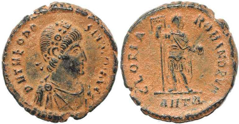 Roman coin of Theodosius I - GLORIA ROMANORVM - Antioch