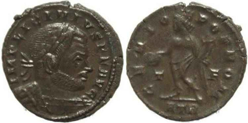 Ancient Roman coin of Licinius I - GENIO POP ROM - Treveri Mint