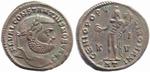 Roman coin of Constantius I Ae large follis - GENIO POPVLI ROMANI - Antioch