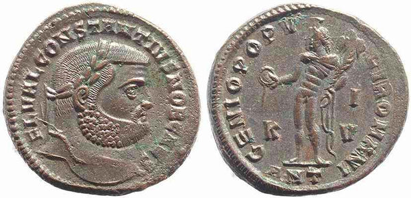 Roman coin of Constantius I Ae large follis - GENIO POPVLI ROMANI - Antioch