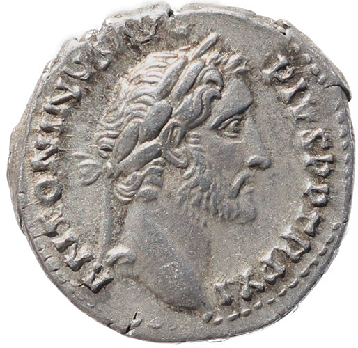 Roman coin of Antoninus Pius AR silver denarius - COS IIII