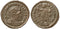Roman coin of Constantine I from London, featuring laureate bust and Sol standing with globe.