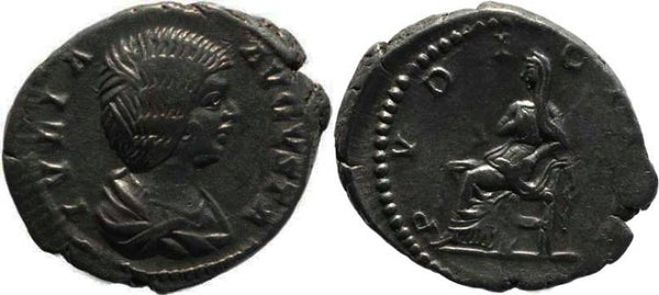Julia Domna AR denarius - Wife Of Septimius Severus - PVDICITIA