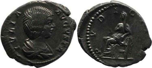 Julia Domna AR denarius - Wife Of Septimius Severus - PVDICITIA