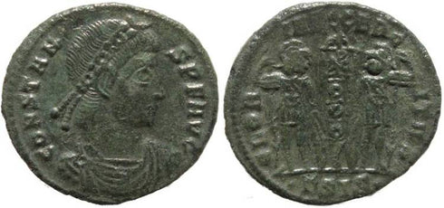 Ancient Roman coin of Constans - GLORIA EXERCITVS - Siscia