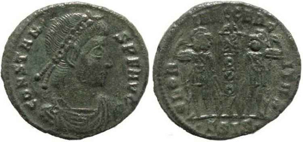 Ancient Roman coin of Constans - GLORIA EXERCITVS - Siscia
