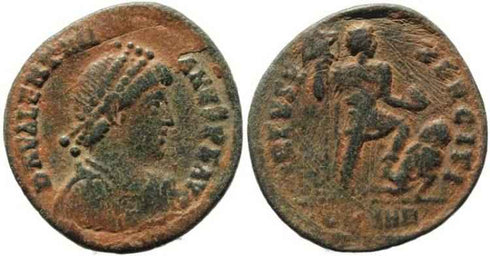 Valentinian II - VIRTVS EXERCITI