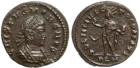 Roman coin of Crispus - SOLI INVICTO COMITI - London