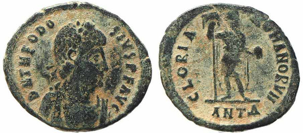 Roman coin of Theodosius I Ae2 - GLORIA ROMANORVM - Antioch