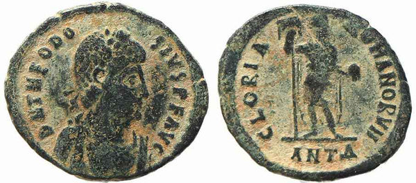 Roman coin of Theodosius I Ae2 - GLORIA ROMANORVM - Antioch