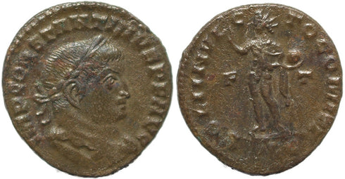 Roman coin of Constantine I - SOLI INVICTO COMITI - Lugdunum