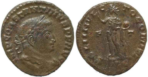 Roman coin of Constantine I - SOLI INVICTO COMITI - Lugdunum