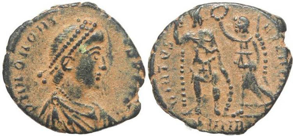 Roman coin of Honorius - VIRTVS EXERCITI - Nicomedia Mint