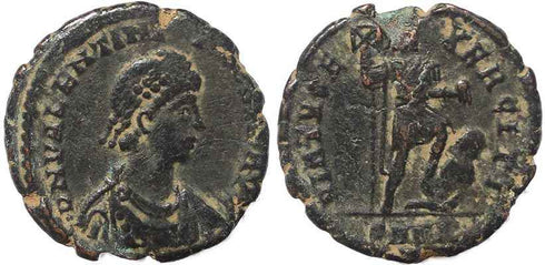 Roman coin of Valentinian II - VIRTVS EXERCITI
