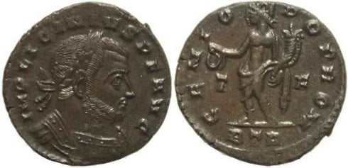 Ancient Roman coin of Licinius I - GENIO POP ROM - Treveri Mint