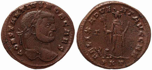 Roman coin of Constantius I Ae large follis - FELIX ADVENT AVGG NN - Carthage