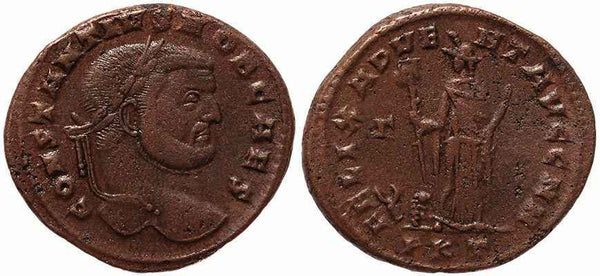 Roman coin of Constantius I Ae large follis - FELIX ADVENT AVGG NN - Carthage
