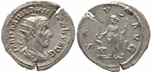 Roman coin of Philip I AR silver antoninianus - SALVS AVG