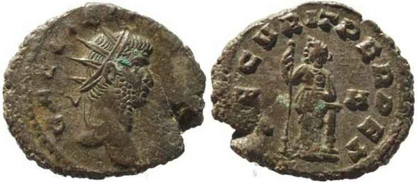 Gallienus silvered antoninianus - SECVRIT PERPET