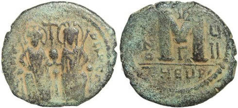 Byzantine Empire - Justin II & Sophia AE follis - Antioch - Year UII