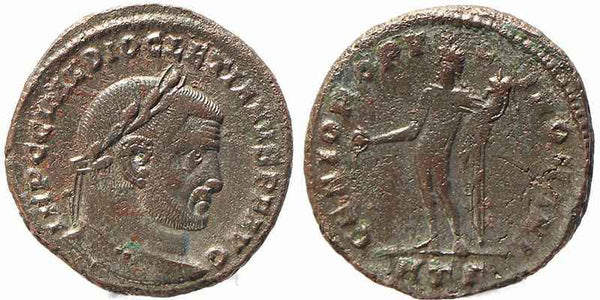 Roman coin of Diocletian Ae large silvered follis - GENIO POPVLI ROMANI - Heraclea
