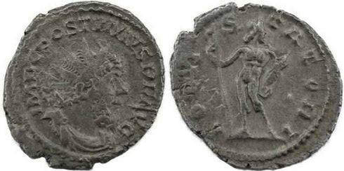 Postumus silvered antoninianus - IOVI STATORI