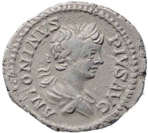 Roman coin of Caracalla - AR silver denarius - PONT TR P VI COS