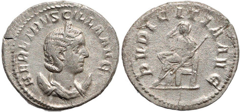 Ancient Roman coin of Herennia Etruscilla - PVDICITIA AVG