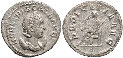 Ancient Roman coin of Herennia Etruscilla - PVDICITIA AVG