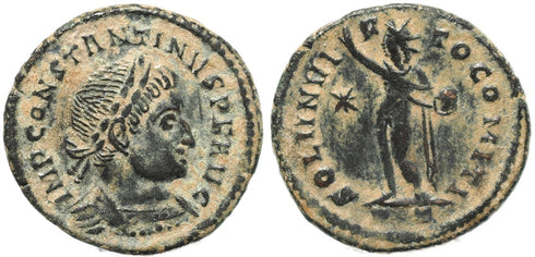 Roman coin of Constantine I - SOLI INVICTO COMITI - Ticinum