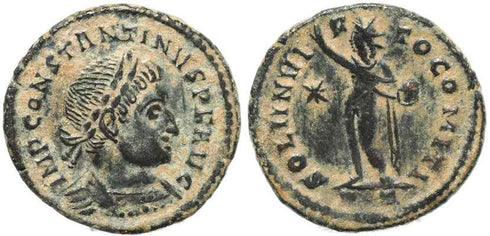 Roman coin of Constantine I - SOLI INVICTO COMITI - Ticinum