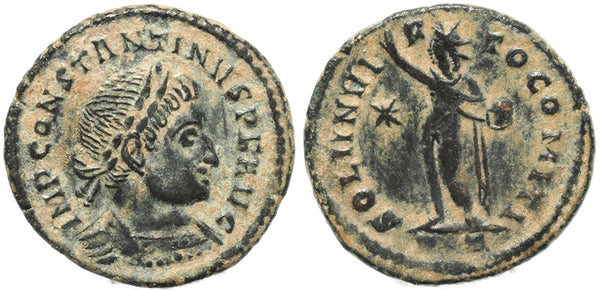 Roman coin of Constantine I - SOLI INVICTO COMITI - Ticinum