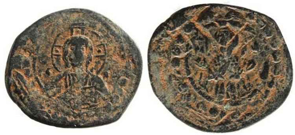 Anonymous Class K follis attributed to Alexius I struck over a Class J follis