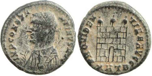 Silvered Roman coin of Constantine I Magnus 307-337AD - Heraclea Mint
