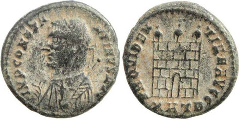 Silvered Roman coin of Constantine I Magnus 307-337AD - Heraclea Mint