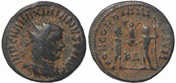 Roman coin of Maximianus antoninianus - CONCORDIA MILITVM