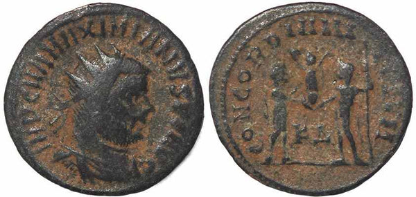 Roman coin of Maximianus antoninianus - CONCORDIA MILITVM