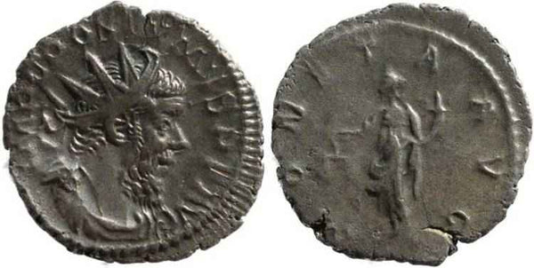 Postumus silvered antoninianus - MONETA AVG