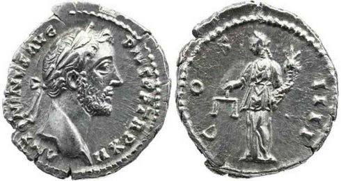 Antoninus Pius AR Denarius - COS IIII