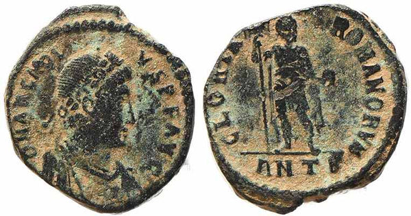 Roman coin of Arcadius Ae2 - GLORIA ROMANORVM - Antioch Mint