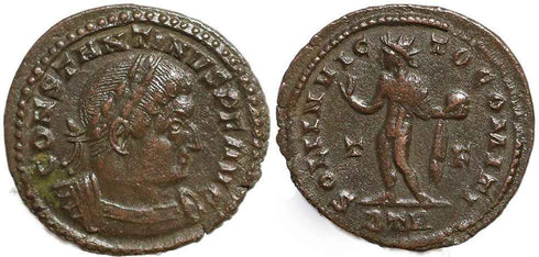 Roman coin of Constantine I - SOLI INVICTO COMITI - Treveri